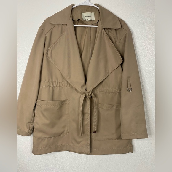 Stradivarius Olive Trench Coat Size S - Picture 4 of 16